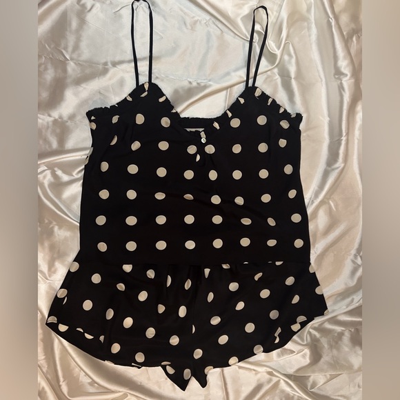 NWOT Doen Louise Black & White Polka Dot Silk Camisole in Solstice Sky, Size M - Picture 5 of 16